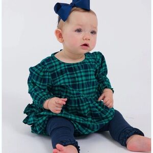 NWT Rufflebutts Hayden Plaid woven bubble romper with ruffle detailing on butt